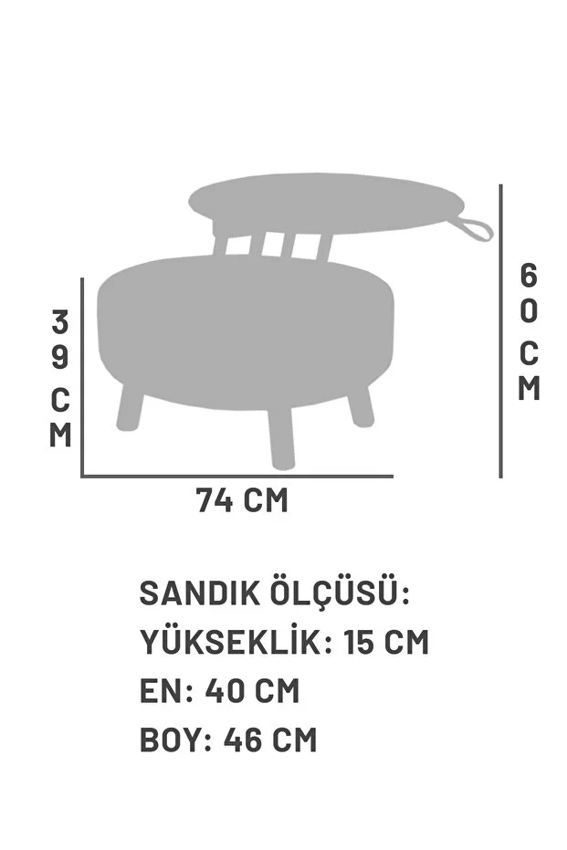 İriva Sandıklı Mekanizmalı Orta Sehpa/Bench, Sütlü Kahve